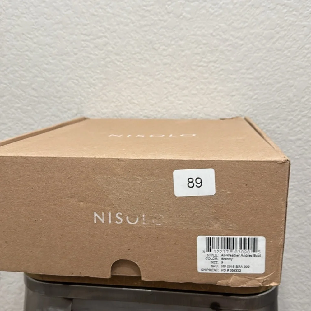 Nisolo All Weather Andres Men’s Brandy Leather Boots Size 9